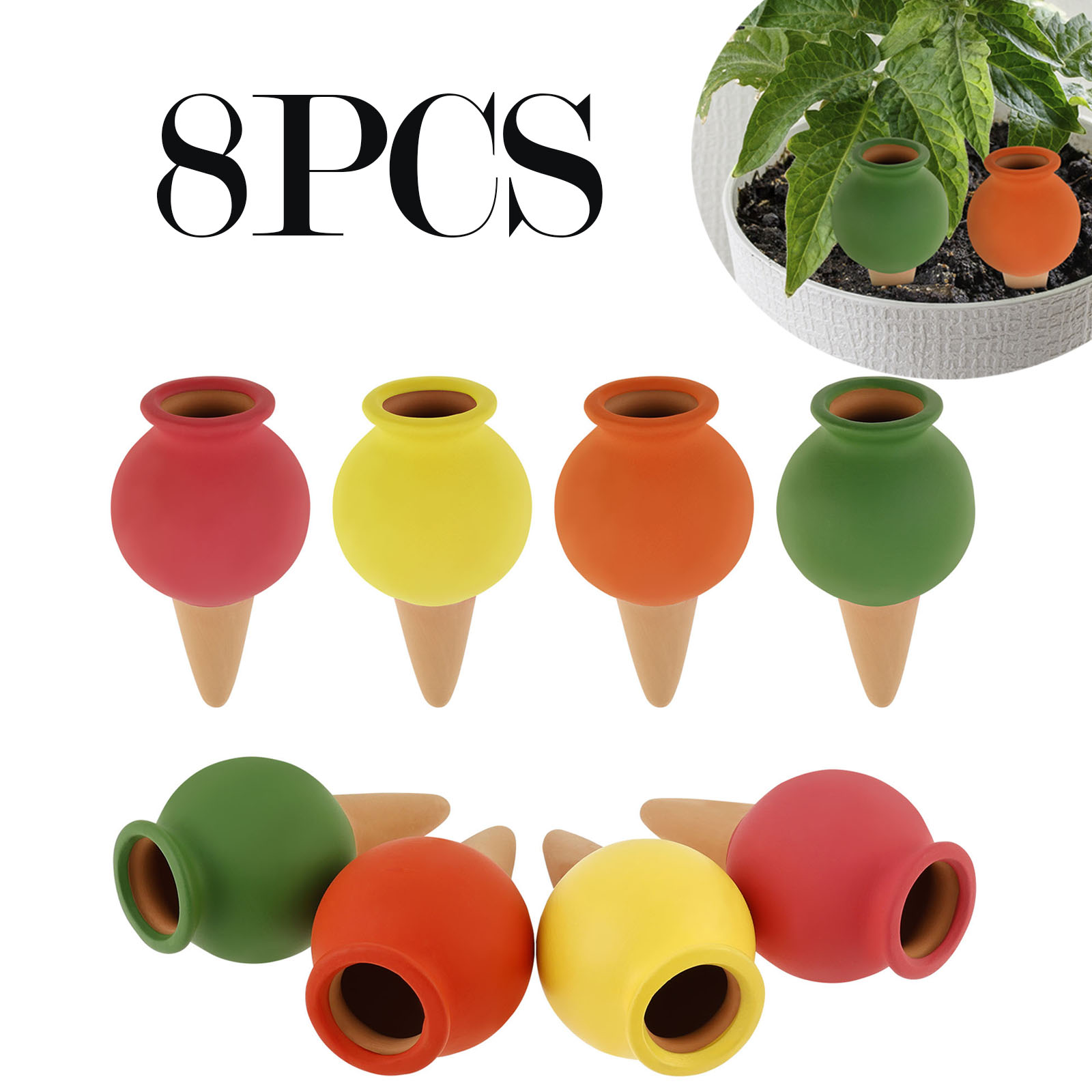 Self Watering Insert - 8 Buah Terakota Penyiraman Mandiri Paku